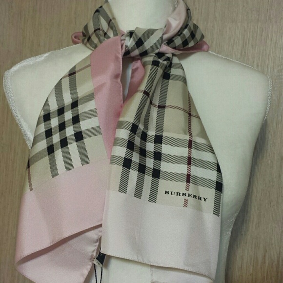 burberry silk scarf pink